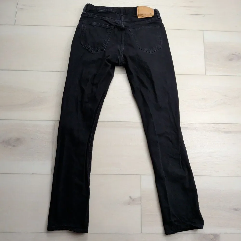 Buck Mason Jeans Mens 28x31 Black‎ Maverick Slim Fit Japanese Denim Button Fly